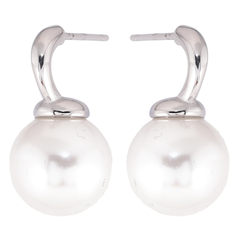 Серьги Xuping TTM Stainless Steel цвет Родий пусеты Жемчужины фото №1