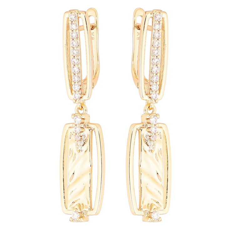 Серьги Xuping Позолота 18K английский замок Декоративные подвески с цирконием фото №5