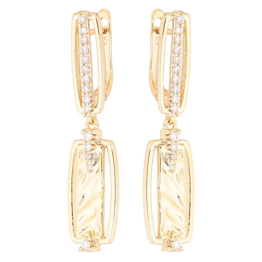 Сережки Xuping Позолота 18K англійський замок «Декоративні підвіски з цирконієм» фото №1