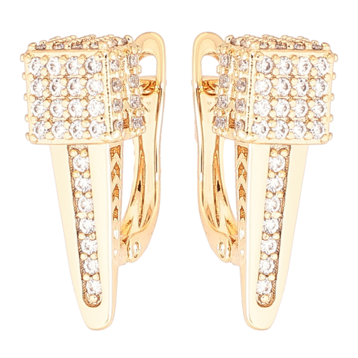 Серьги Xuping Позолота 18K английский замок Инкрустация цирконием фото №19