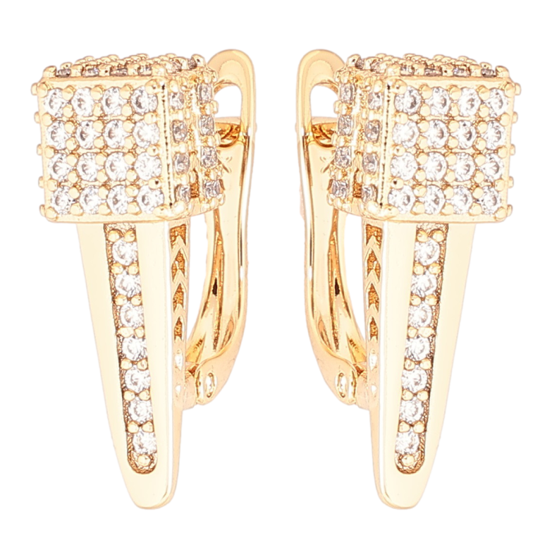 Серьги Xuping Позолота 18K английский замок Инкрустация цирконием фото №1