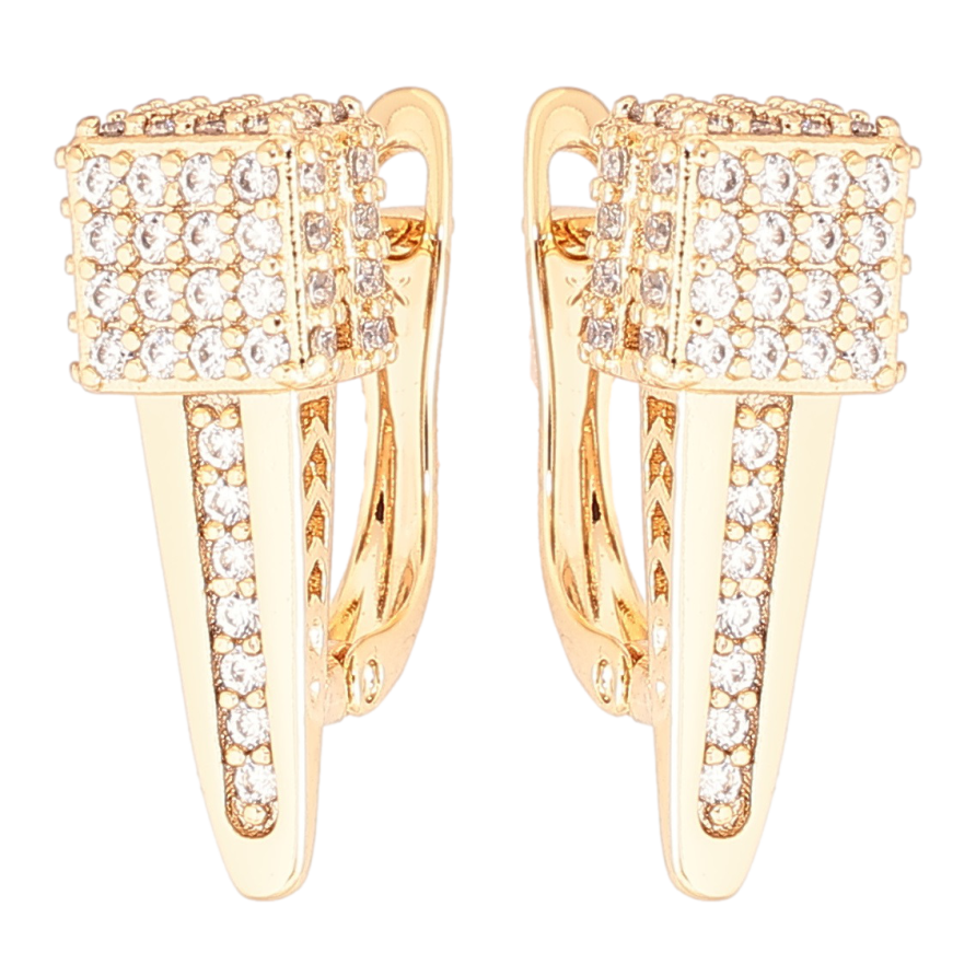 Серьги Xuping Позолота 18K английский замок Инкрустация цирконием фото №1