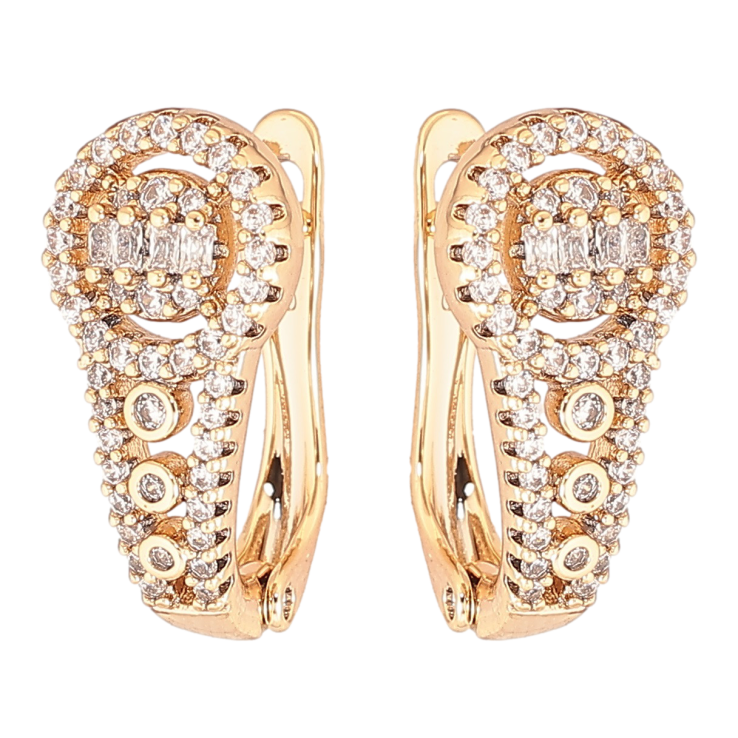 Серьги Xuping Позолота 18K английский замок Инкрустация цирконием фото №5