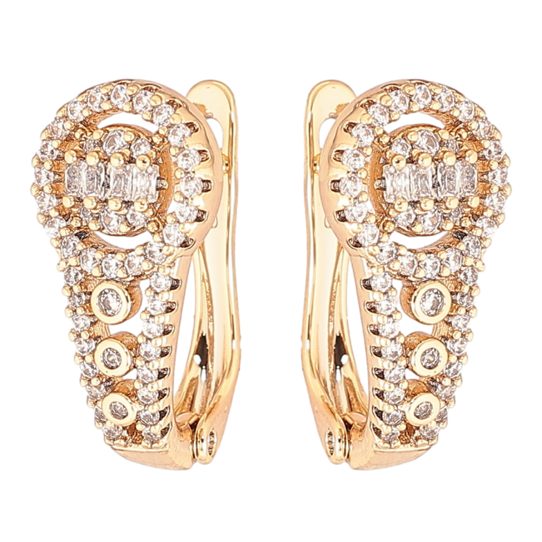 Серьги Xuping Позолота 18K английский замок Инкрустация цирконием фото №1