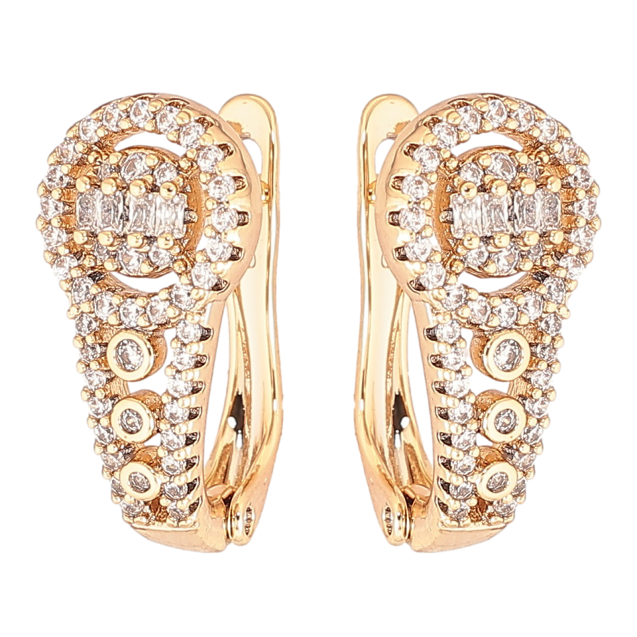 Серьги Xuping Позолота 18K английский замок Инкрустация цирконием фото №1