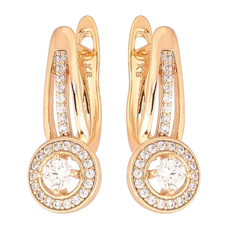 Серьги Xuping Позолота 18K английский замок Инкрустация цирконием фото №13