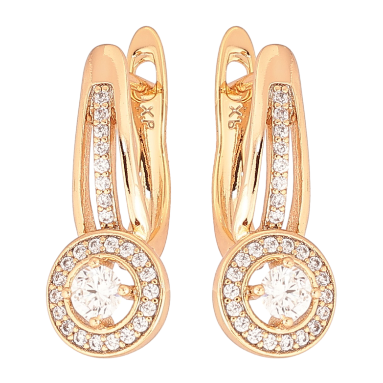 Серьги Xuping Позолота 18K английский замок Инкрустация цирконием фото №1