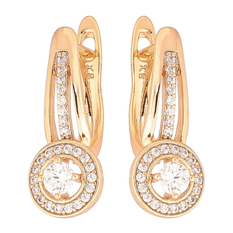 Серьги Xuping Позолота 18K английский замок Инкрустация цирконием фото №1