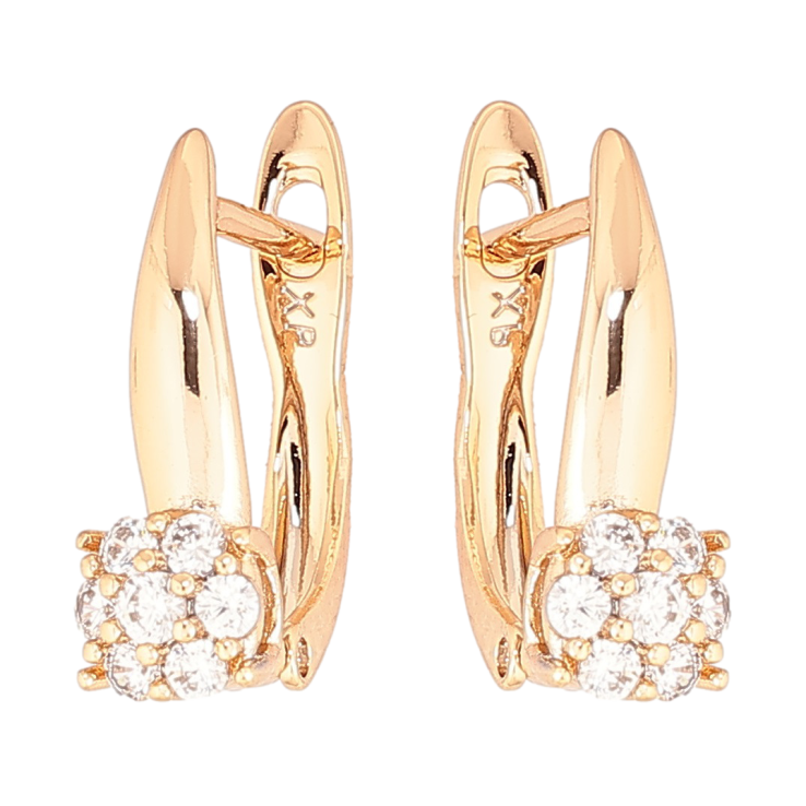 Серьги Xuping Позолота 18K английский замок Кристальные цветочки фото №24