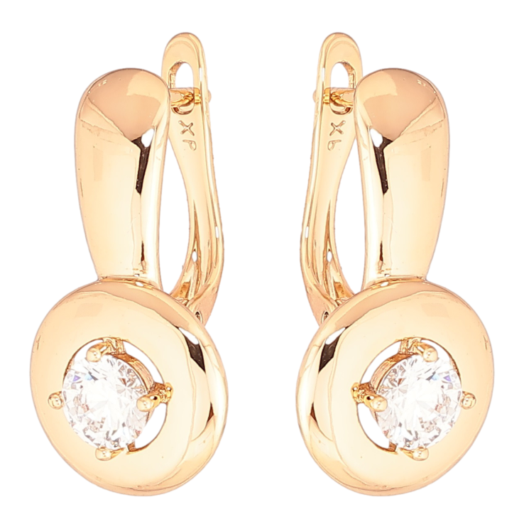 Серьги Xuping Позолота 18K английский замок Узор с вставками циркония фото №14