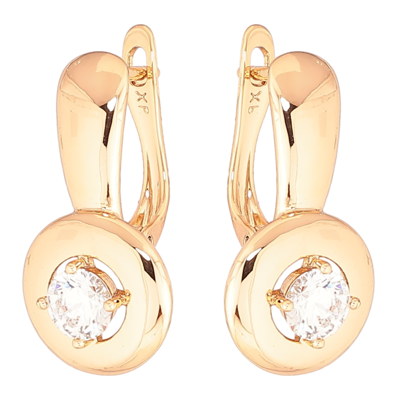 Серьги Xuping Позолота 18K английский замок Узор с вставками циркония фото №1