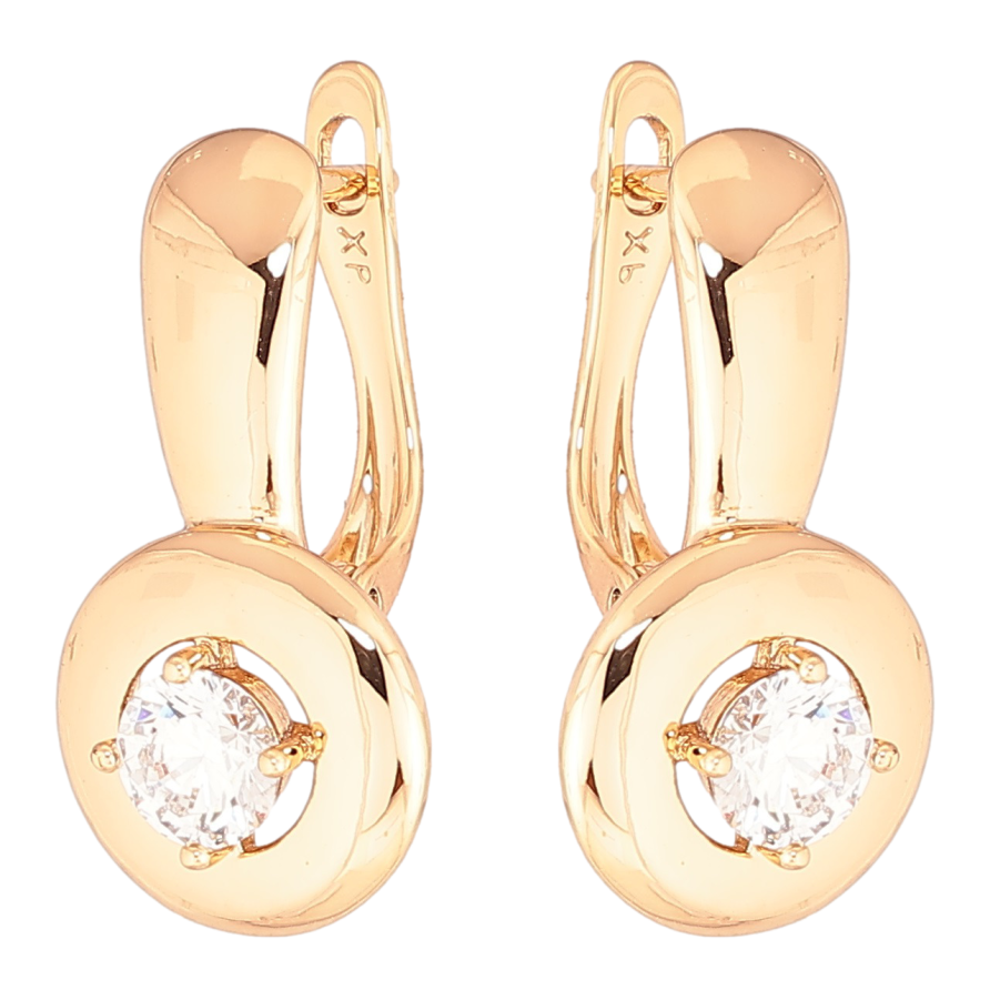 Серьги Xuping Позолота 18K английский замок Узор с вставками циркония фото №1