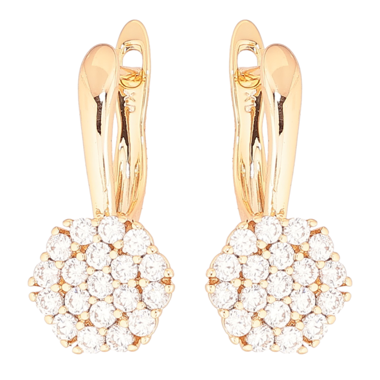 Сережки Xuping Позолота 18K англійський замок «Інкрустація цирконієм» фото №1