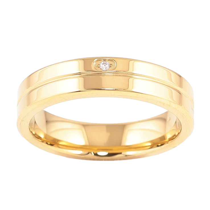Кольцо Xuping TTM Stainless Steel Цвет 14К Узор с цирконием, шир. 4.5мм фото №24