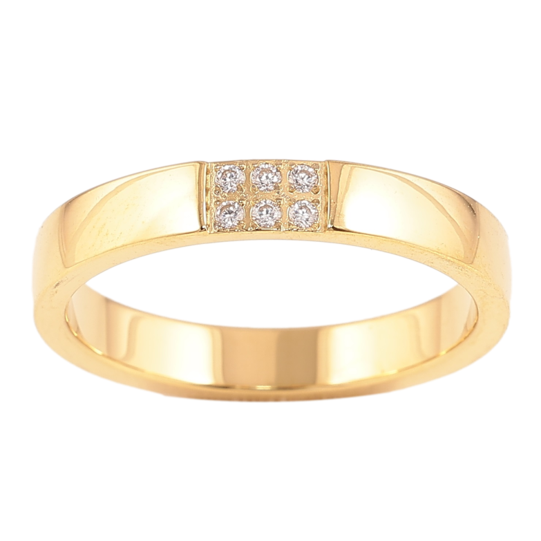 Каблучка Xuping TTM Stainless Steel Колір 14К «Візерунок із цирконієм, шир. 3мм» фото №7