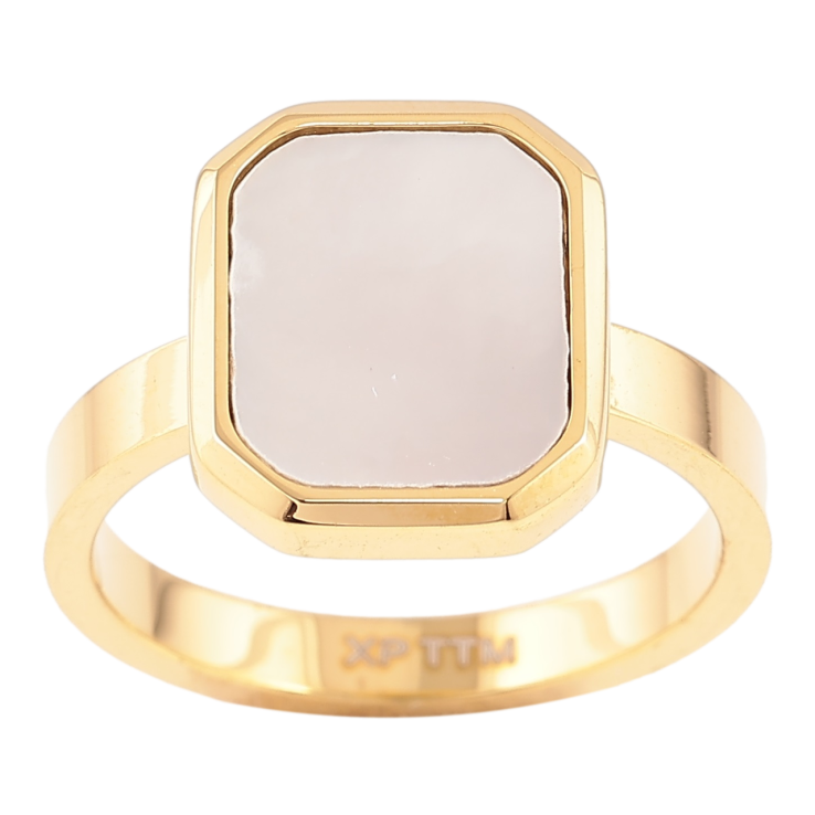 Каблучка Xuping TTM Stainless Steel Колір 14К «Перламутрова вставка» фото №13