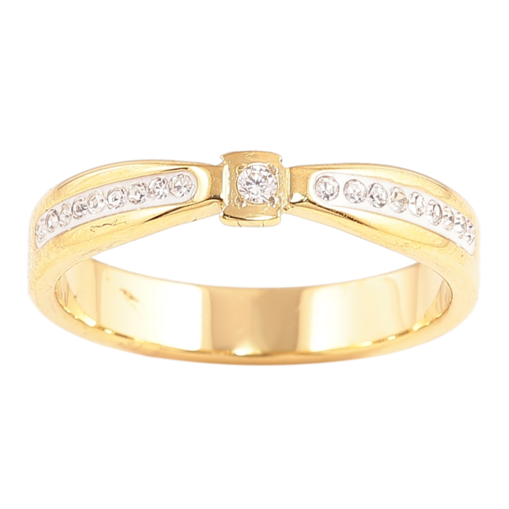 Каблучка Xuping TTM Stainless Steel Колір 14К «Візерунок з цирконієм» фото №22