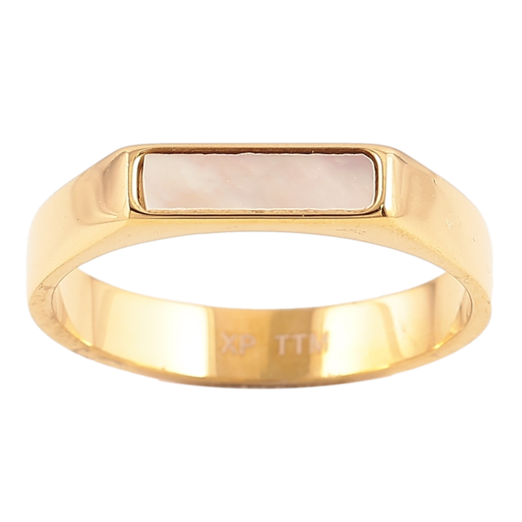 Кольцо Xuping TTM Stainless Steel Цвет 14К Перламутровая вставка фото №16