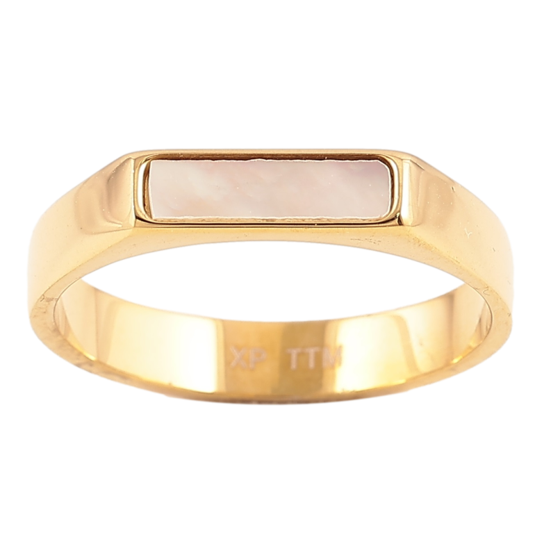 Кольцо Xuping TTM Stainless Steel Цвет 14К Перламутровая вставка фото №1