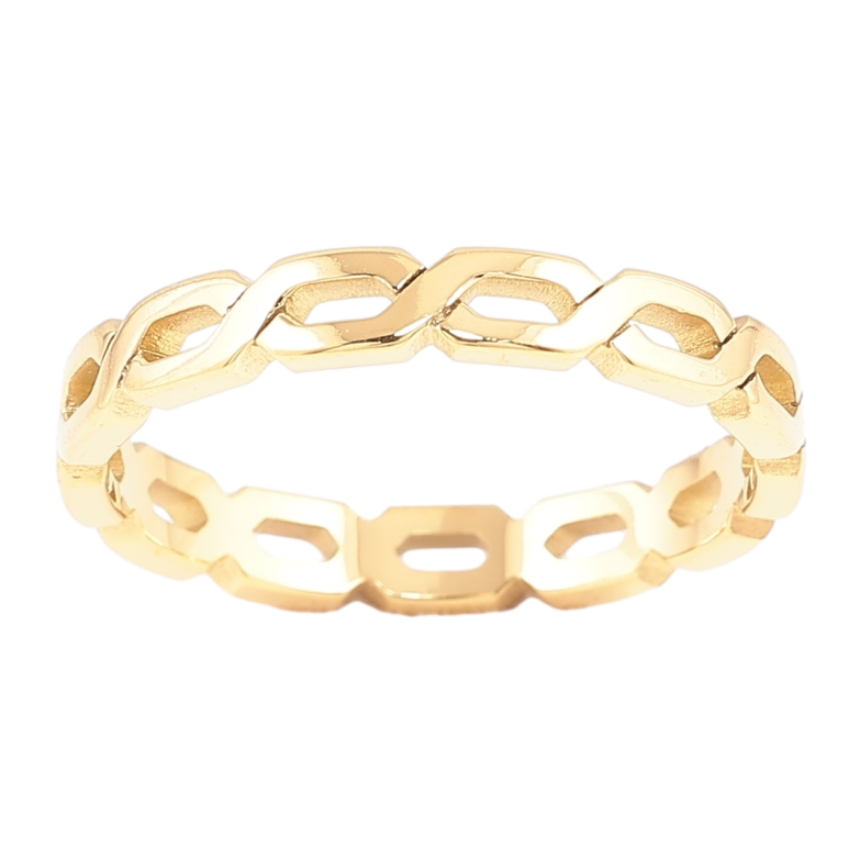 Каблучка Xuping TTM Stainless Steel Колір 14К «Декоративний візерунок» фото №1