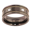 Кольцо Xuping TTM Stainless Steel Цвет 14К+Black Узор с кристаллами, шир. 7.5мм фото №2