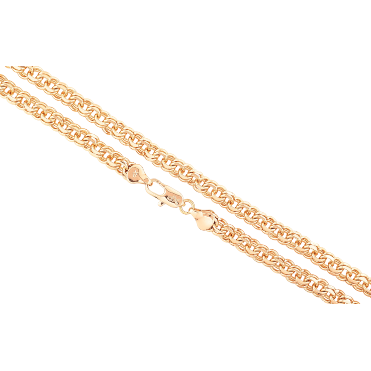 Цепочка Xuping Позолота 18K Плетение Бисмарк длинна 50см х 6мм фото №3