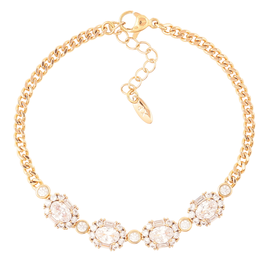 Браслет Xuping Позолота 18K Кристальный блеск размер с доп.цеп.17-20см х 3мм фото №1