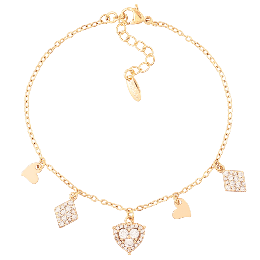 Браслет Xuping Позолота 18K Цепочка с подвесками размер с доп.цеп.17-20см х 1мм фото №1