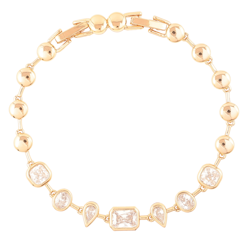 Браслет Xuping Позолота 18K Дорожка фианитов размер с доп. замком 16.5,18.5см х 5мм фото №1