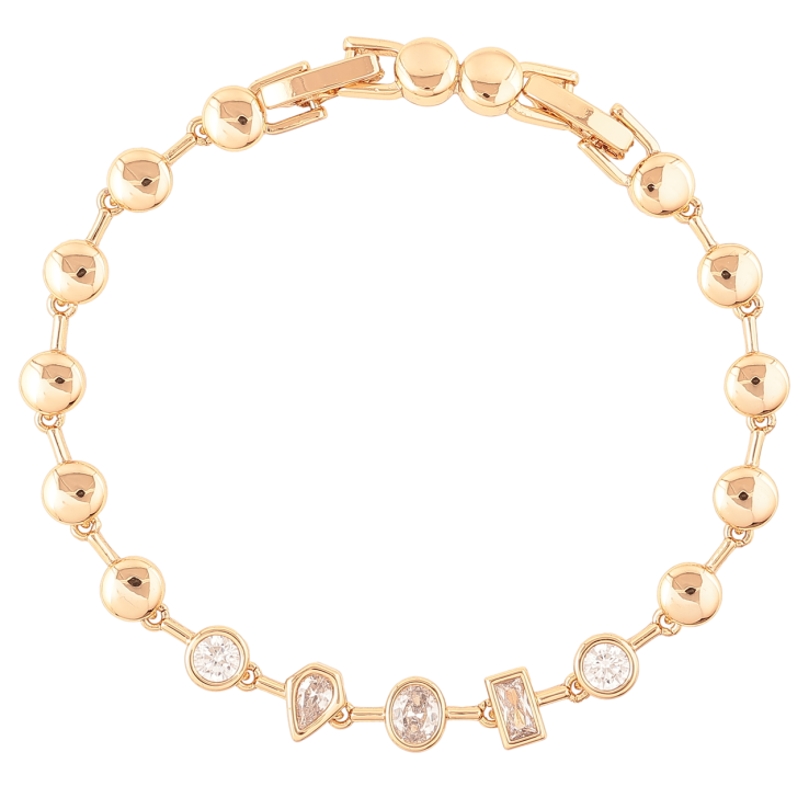 Браслет Xuping Позолота 18K Кристальные и круглые звенья размер с доп. замком 16,18см х 5мм фото №21