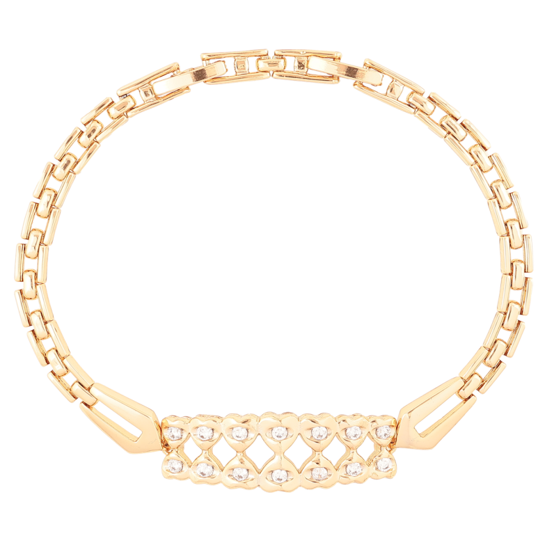 Браслет Xuping Позолота 18K Браслетне плетіння із вставкою серця розмір з доп. замком 17,19см х 4мм фото №1