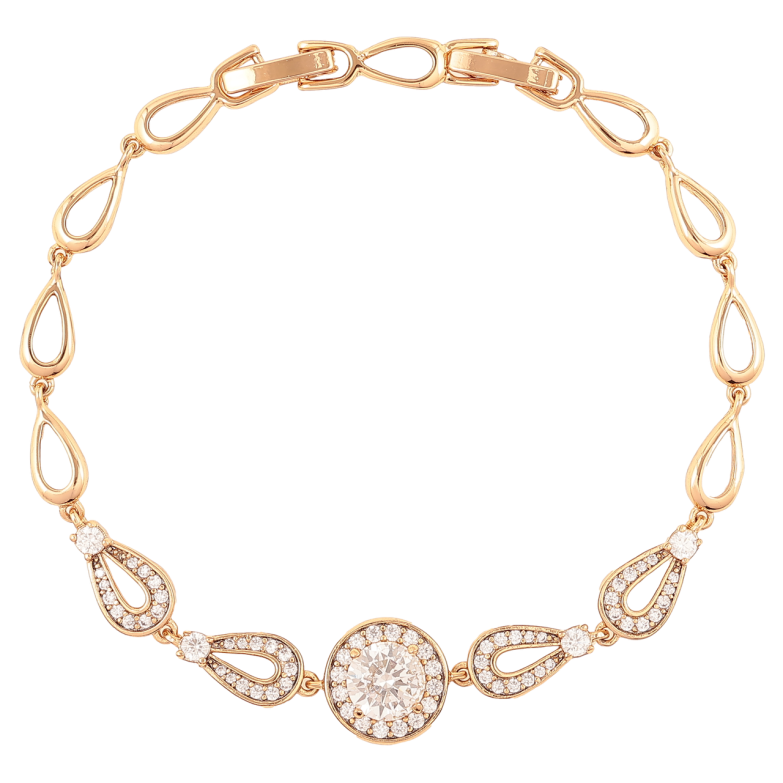 Браслет Xuping Позолота 18K Капеподібні ланки з цирконієм розмір з доп. замком 17.5,19.5см х 5мм фото №10