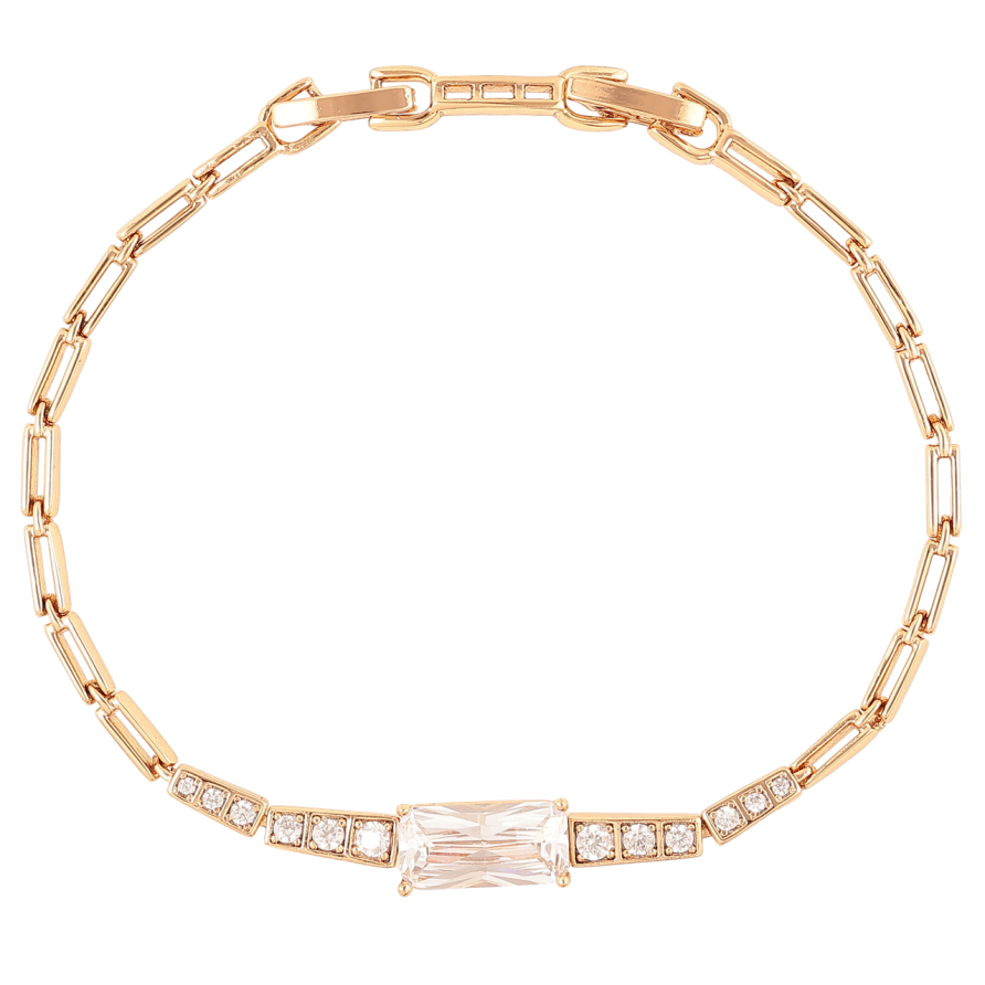 Браслет Xuping Позолота 18K Візерунок з цирконієм і фіанітом» розмір з доп. замком 17,19см х 2мм фото №1