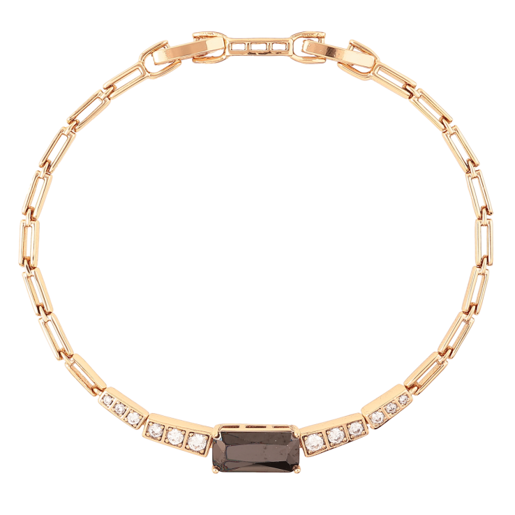 Браслет Xuping Позолота 18K Узор с цирконием и черным фианитом размер с доп. замком 17,19см х 2мм фото №4