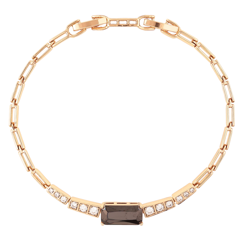 Браслет Xuping Позолота 18K Візерунок з цирконієм і чорним фіанітом» розмір з доп. замком 17,19см х 2мм фото №1