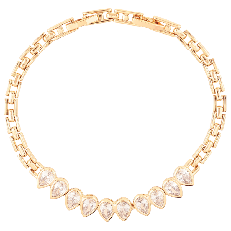 Браслет Xuping Позолота 18K «Кришталеві крапельки» розмір з доп. замком 18,20см х 4мм фото №1