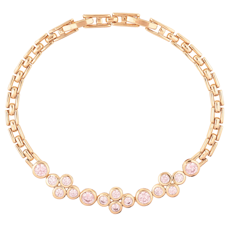 Браслет Xuping Позолота 18K Вставка из розовых фианитов размер с доп. замком 18.5,20.5см х 4мм фото №22