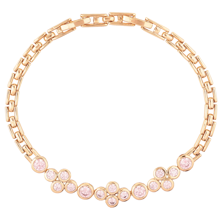 Браслет Xuping Позолота 18K Вставка из розовых фианитов размер с доп. замком 18.5,20.5см х 4мм фото №1