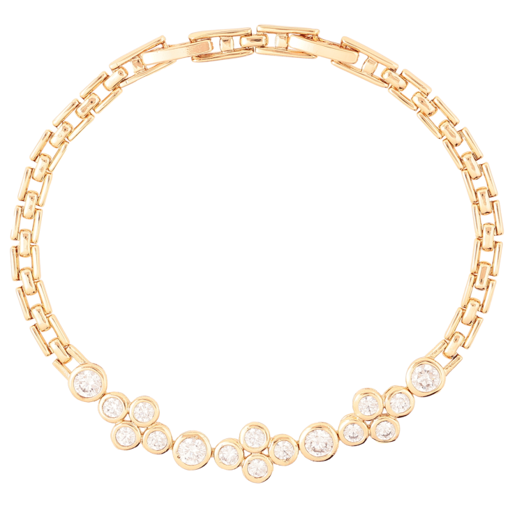 Браслет Xuping Позолота 18K «Вставка з фіанітів» розмір з доп. замком 18.5,20.5см х 4мм фото №11