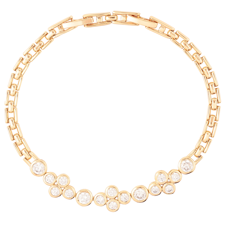 Браслет Xuping Позолота 18K Вставка из фианитов размер с доп. замком 18.5,20.5см х 4мм фото №1