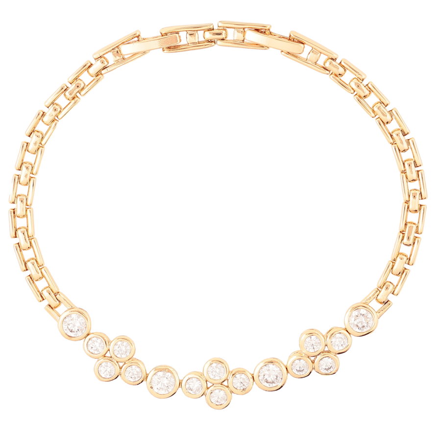 Браслет Xuping Позолота 18K Вставка из фианитов размер с доп. замком 18.5,20.5см х 4мм фото №1