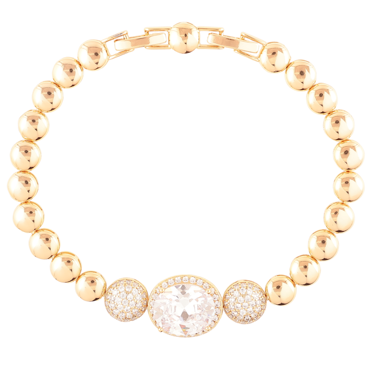 Браслет Xuping Позолота 18K Вставка с инкрустацией цирконием размер с доп. замком 17,19см х 6мм фото №24