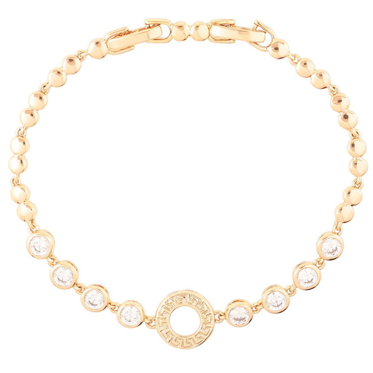 Браслет Xuping Позолота 18K Вставка колечко с фианитами размер с доп. замком 17.5,19.5см х 3.5мм фото №18