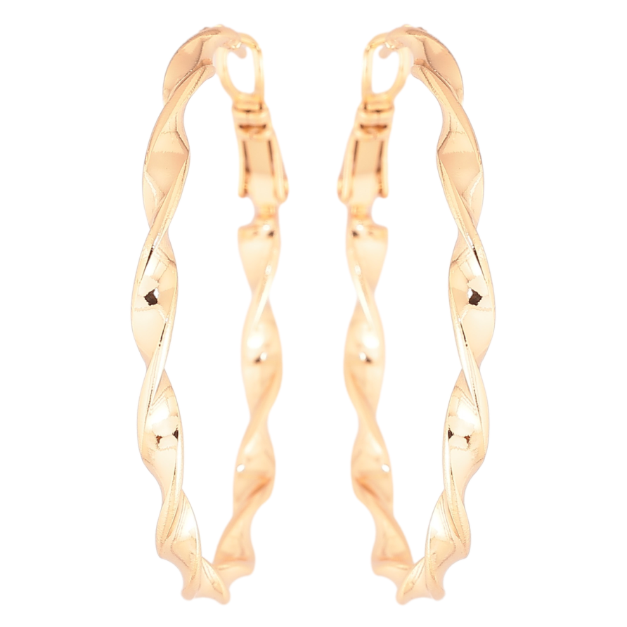 Серьги Xuping Позолота 18K кольца (конго) Декоративный узор ø 4см фото №1