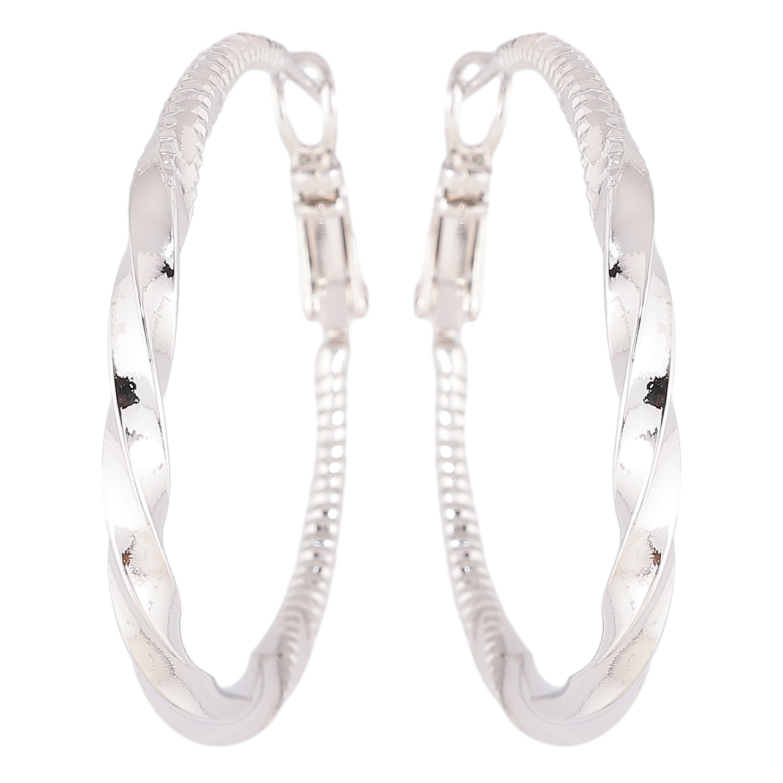 Серьги Xuping Родий кольца (конго) Декоративный узор ø 3.5см фото №12