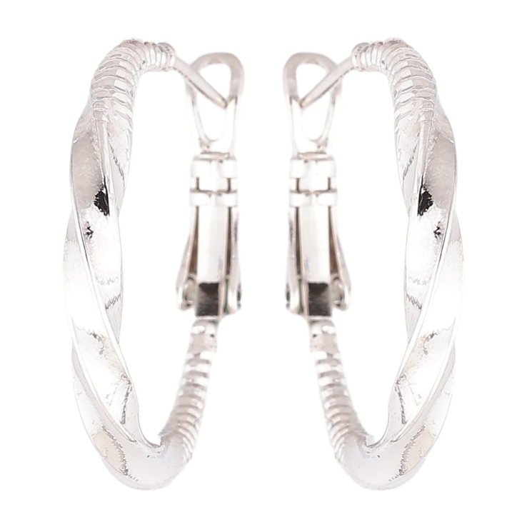 Серьги Xuping Родий кольца (конго) Декоративный узор ø 2.5см фото №13