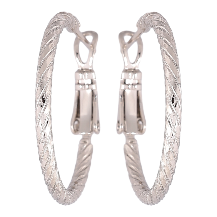 Серьги Xuping Родий кольца (конго) Декоративный узор ø 2.6см фото №21