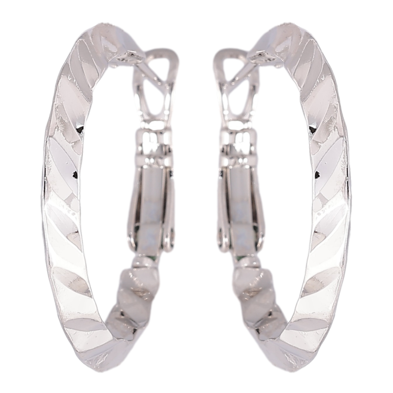 Серьги Xuping Родий кольца (конго) Декоративный узор ø 2.5см фото №1