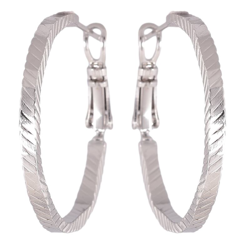 Серьги Xuping Родий кольца (конго) Декоративный узор ø 3см фото №1