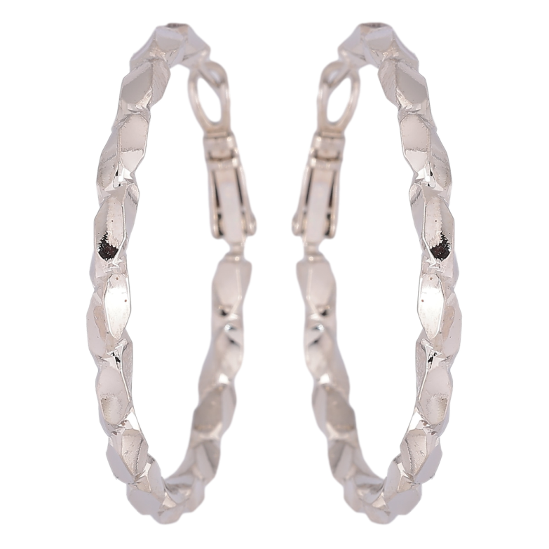 Серьги Xuping Родий кольца (конго) Декоративный узор ø 4см фото №13